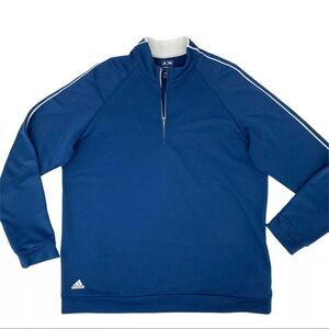 Adidas Climalite Golf Jacket Mens Size S Blue 1/4 Zip Thin Fleece Pullover Shirt